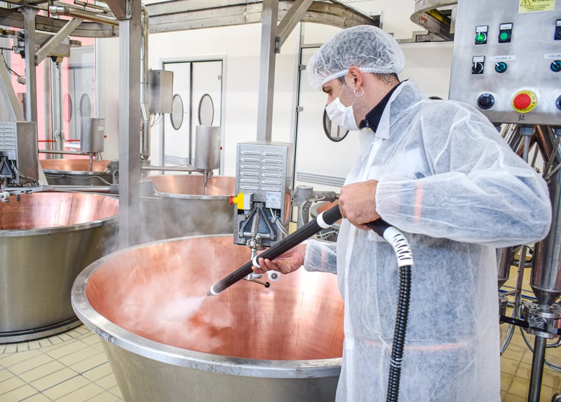 Utilizzo lancia vapore caseificio